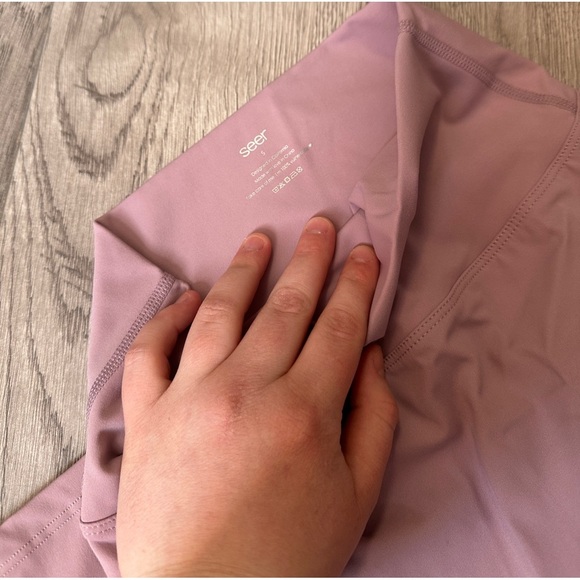 seer pastel pink ribbon tie up legging size small - Picture 5 of 7